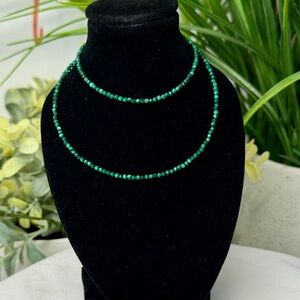 Malachite faceted bead necklace